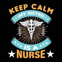 conception de t-shirt d'infirmière vecteur