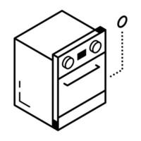 un téléchargement d'icône de ligne de four de cuisson vecteur