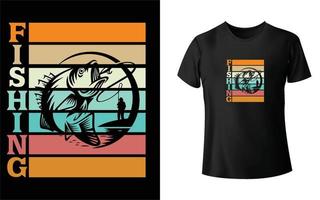 conception de t-shirt de pêche vecteur