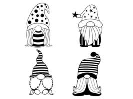 illustration vectorielle isolée de gnome mignon noir. vecteur