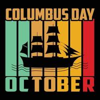 conception de t-shirt columbus day vecteur