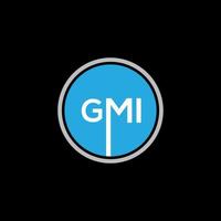 création de logo de lettre gmi sur fond noir. concept de logo de lettre initiales créatives gmi. conception de lettre gmi. vecteur