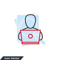illustration vectorielle de logo d'icône web personnelle. modèle de symbole de sécurité des données personnelles pour la collection de conception graphique et web vecteur