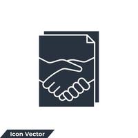 contrat icône logo illustration vectorielle. modèle de symbole de poignée de main de contrat d'entreprise pour la collection de conception graphique et web vecteur