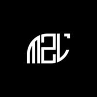 création de logo de lettre mzl sur fond noir. concept de logo de lettre initiales créatives mzl. conception de lettre mzl. vecteur