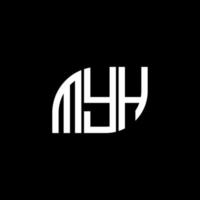 création de logo de lettre myh sur fond noir. concept de logo de lettre initiales créatives myh. conception de ma lettre. vecteur