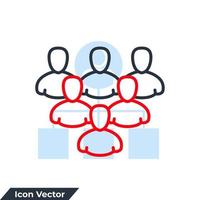 illustration vectorielle du logo de l'icône de l'équipe. modèle de symbole de réseau de groupe d'utilisateurs pour la collection de conception graphique et web vecteur