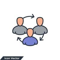 illustration vectorielle de flux de travail icône logo. modèle de symbole de réseau de personnes pour la collection de conception graphique et web vecteur