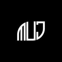 création de logo de lettre muj sur fond noir. concept de logo de lettre initiales créatives muj. conception de lettre muj. vecteur