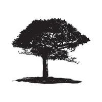 vecteur d'arbre de silhouette, arrière-plan d'arbre blanc noir