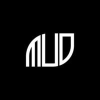 création de logo de lettre muo sur fond noir. concept de logo de lettre initiales créatives muo. conception de lettre muo. vecteur