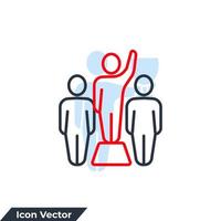 illustration vectorielle de leadership icône logo. modèle de symbole d'homme de succès pour la collection de conception graphique et web vecteur