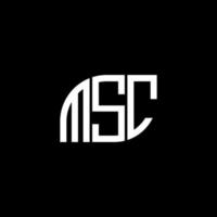 création de logo de lettre msc sur fond noir. concept de logo de lettre initiales créatives msc. conception de lettre msc. vecteur