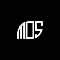 création de logo de lettre mos sur fond noir. concept de logo de lettre initiales créatives mos. conception de lettre mos. vecteur