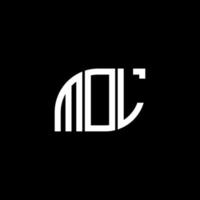 création de logo de lettre mol sur fond noir. concept de logo de lettre initiales créatives mol. conception de lettre mol. vecteur