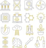ensemble d'icônes vectorielles liées à la science. contient des icônes telles que la physique, la chimie, la botanique et plus encore. vecteur