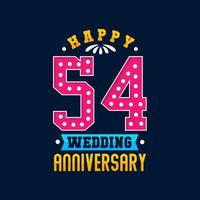 joyeux 54e anniversaire de mariage vecteur