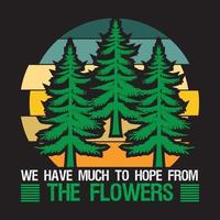 conception de t-shirt de plantation d'arbres vecteur