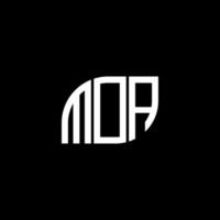 création de logo de lettre moa sur fond noir. concept de logo de lettre initiales créatives moa. conception de lettre moa. vecteur