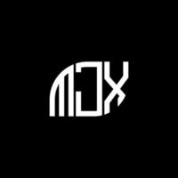 création de logo de lettre mjx sur fond noir. concept de logo de lettre initiales créatives mjx. conception de lettre mjx. vecteur