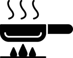 icône de glyphe de poêle à frire vecteur