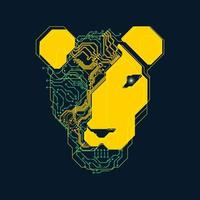 motif de lion électronique vecteur