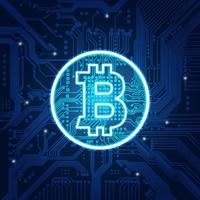 bitcoin bleu électronique vecteur