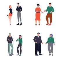 personnages de dessins animés plats définis concept d'illustration vectorielle vecteur