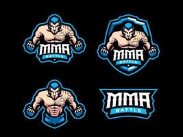 création de logo de sport de combat mma vecteur