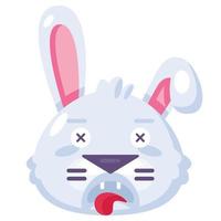 lapin mort réaction expression visage emoji vecteur