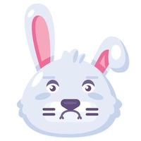 lapin tristesse expression mignon visage emoji vecteur