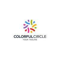 logo de cercle abstrait coloré, signes et symboles créatifs de cercle abstrait vecteur