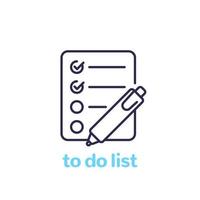 icône de ligne de liste de tâches vecteur