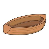 illustration vectorielle de canoë en bois vecteur