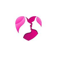 logo féminin. célébrations de la journée de la femme. femmes et logo d'amour. illustration vectorielle de femmes icône. vecteur