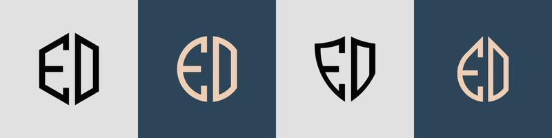 ensemble de conceptions de logo eo lettres initiales simples créatives. vecteur