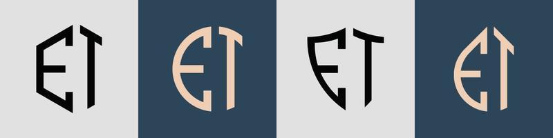 ensemble créatif de lettres initiales simples et de conceptions de logo. vecteur