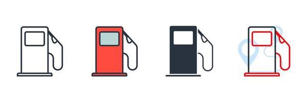 illustration vectorielle du logo de l'icône de la station-service. modèle de symbole de pompe à carburant pour la collection de conception graphique et web vecteur