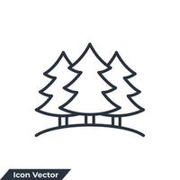 illustration vectorielle de forêt icône logo. modèle de symbole d'arbre pour la collection de conception graphique et web vecteur