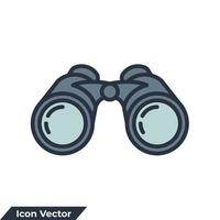 illustration vectorielle de jumelles icône logo. modèle de symbole de point de vue pour la collection de conception graphique et web vecteur