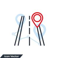 illustration vectorielle de route icône logo. modèle de symbole d'emplacement de route et de broche pour la collection de conception graphique et web vecteur