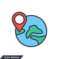 emplacement icône logo illustration vectorielle. icône web globe et modèle de symbole de broche d'emplacement pour la collection de conception graphique et web vecteur