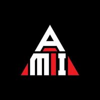 création de logo de lettre ami triangle avec forme de triangle. monogramme de conception de logo ami triangle. modèle de logo vectoriel triangle ami avec couleur rouge. ami logo triangulaire logo simple, élégant et luxueux.