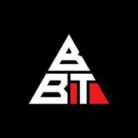 création de logo de lettre triangle bbt avec forme de triangle. monogramme de conception de logo triangle bbt. modèle de logo vectoriel triangle bbt avec couleur rouge. logo triangulaire bbt logo simple, élégant et luxueux.