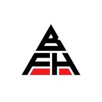 création de logo de lettre triangle bfh avec forme de triangle. monogramme de conception de logo triangle bfh. modèle de logo vectoriel triangle bfh avec couleur rouge. logo triangulaire bfh logo simple, élégant et luxueux.