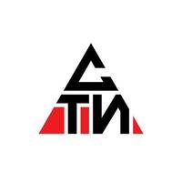 création de logo de lettre triangle ctn avec forme de triangle. monogramme de conception de logo triangle ctn. modèle de logo vectoriel triangle ctn avec couleur rouge. logo triangulaire ctn logo simple, élégant et luxueux.