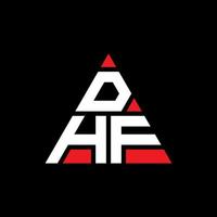 création de logo de lettre triangle dhf avec forme de triangle. monogramme de conception de logo triangle dhf. modèle de logo vectoriel triangle dhf avec couleur rouge. logo triangulaire dhf logo simple, élégant et luxueux.