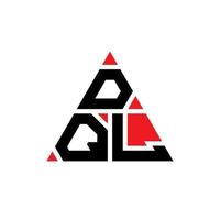 création de logo de lettre triangle dql avec forme de triangle. monogramme de conception de logo triangle dql. modèle de logo vectoriel triangle dql avec couleur rouge. logo triangulaire dql logo simple, élégant et luxueux.