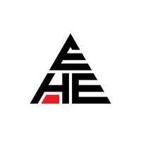 création de logo de lettre triangle ehe avec forme de triangle. monogramme de conception de logo triangle ehe. modèle de logo vectoriel triangle ehe avec couleur rouge. ehe logo triangulaire logo simple, élégant et luxueux.