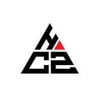 création de logo de lettre triangle hcz avec forme de triangle. monogramme de conception de logo triangle hcz. modèle de logo vectoriel triangle hcz avec couleur rouge. logo triangulaire hcz logo simple, élégant et luxueux.